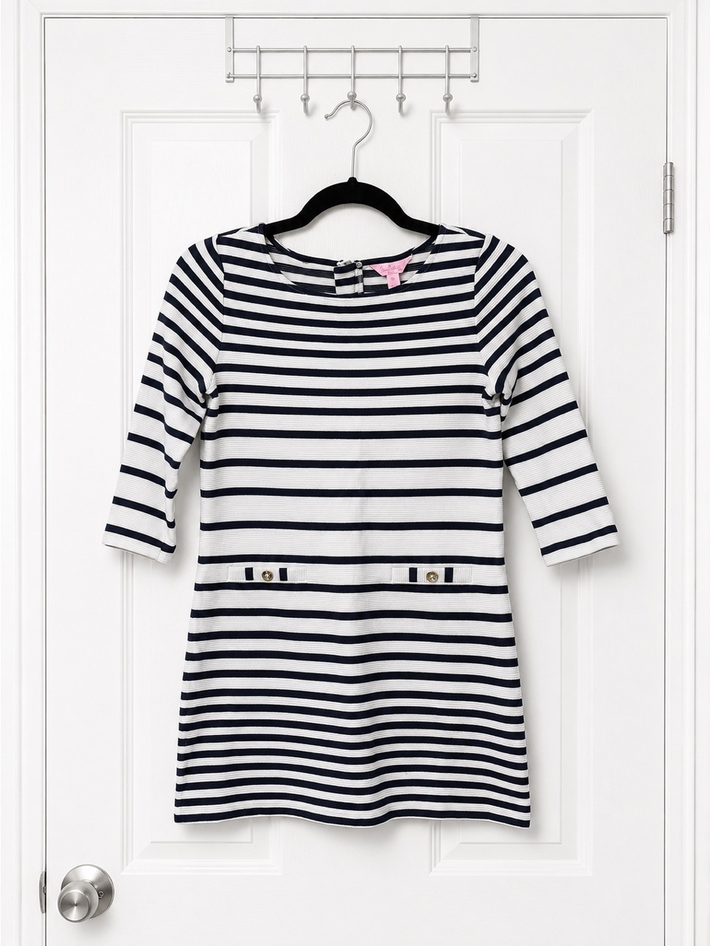 ✨ Lilly Pulitzer Little Charlene Navy Stripe Dress Size XL (Girls)